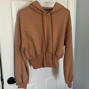 Shein Brown Cropped Sweatshirt